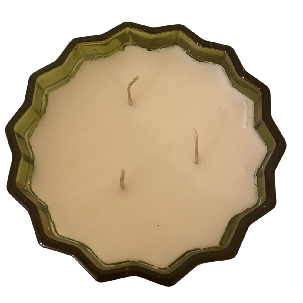 Sand + Fog 57 oz. Scalloped Candle with Rubber Wood Lid Frazier Fir Green - Picture 3 of 6